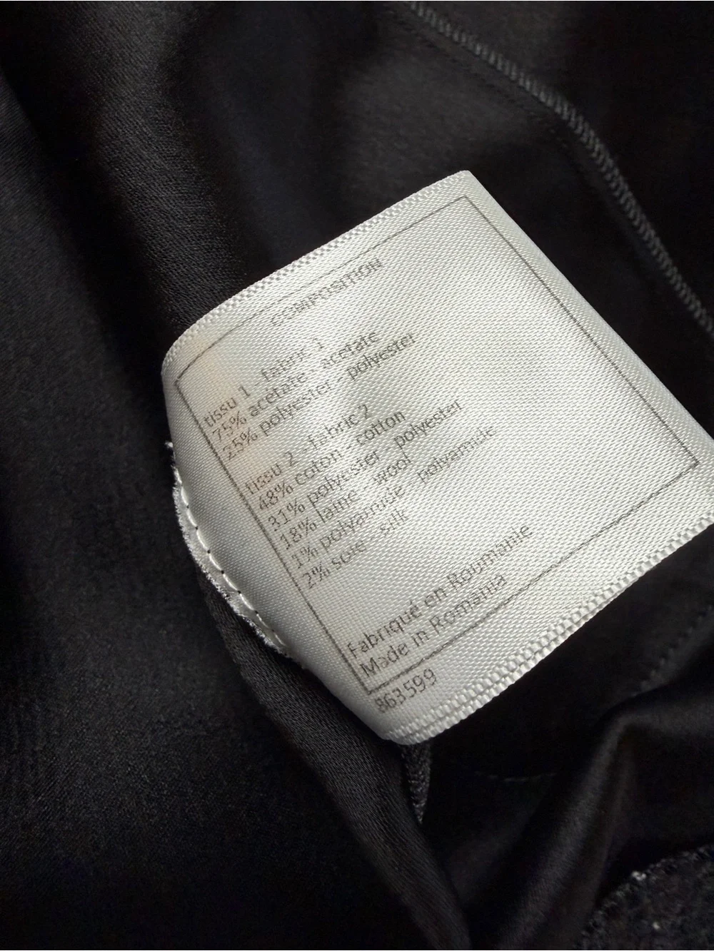 Chanel Classic Black Tweed-Trim Jacket Uniform Women 36